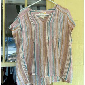 Colorful 100% Linen top